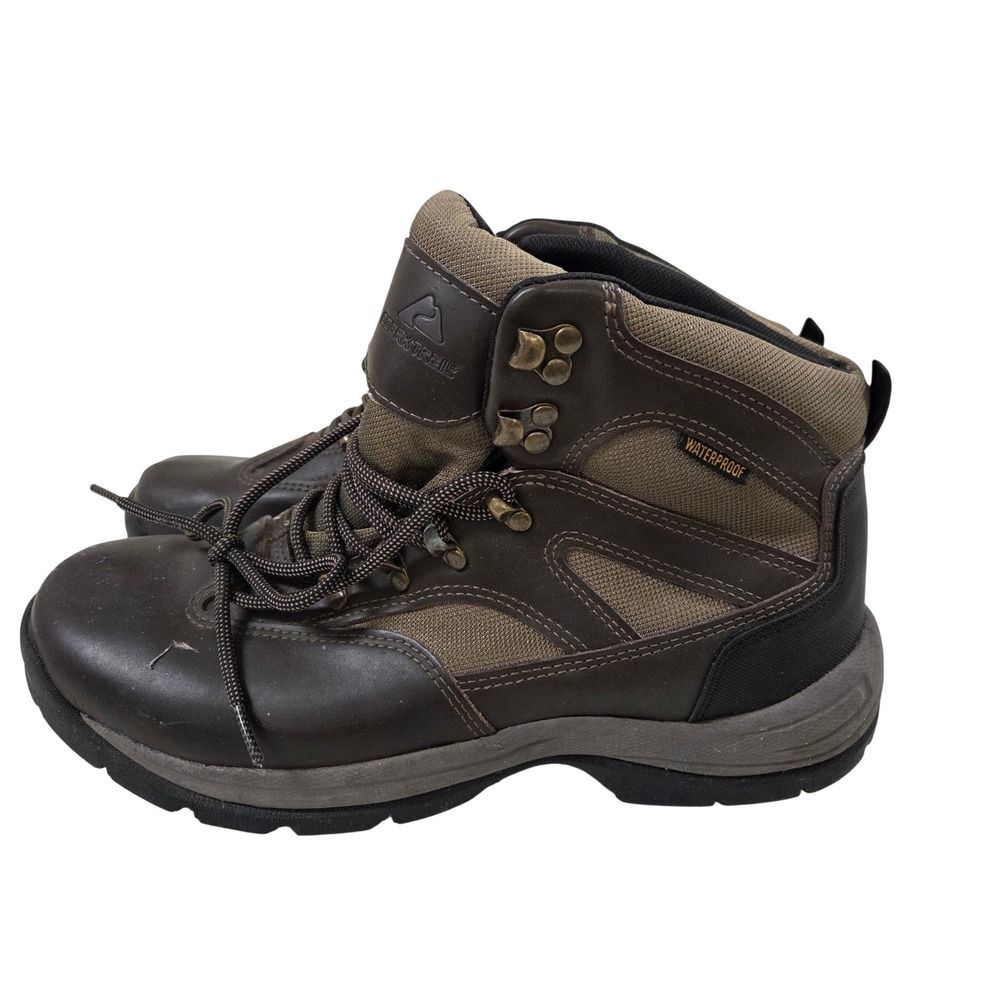 Ozark Trail Mens Brown Waterproof Hiking Boots Size 10.5 Ankle Support Rugged